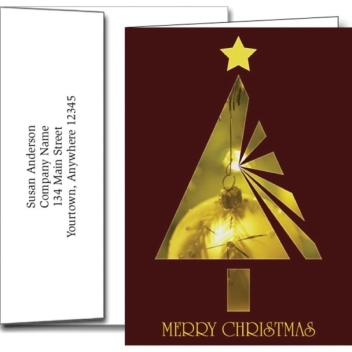 Merry Christmas Holiday Greeting Cards With Imprinted Envelopes