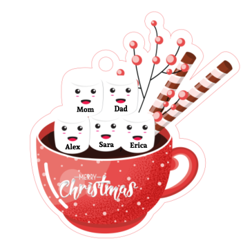 Personalized Marshmallows In Hot Chocolate Ornaments