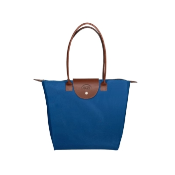 Folding Tote With Leather Flap Closure