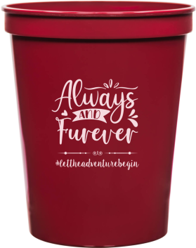 Custom Cat Always And Furever Pet Wedding Stadium Cups
