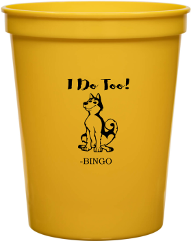 Custom Husky Illustration I Do Too Pet Wedding Stadium Cups