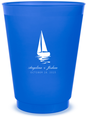 Custom I’ll Be By Your Side Sailboat Nautical Wedding Frosted Stadium Cups