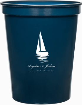 Custom I’ll Be By Your Side Sailboat Nautical Wedding Stadium Cups