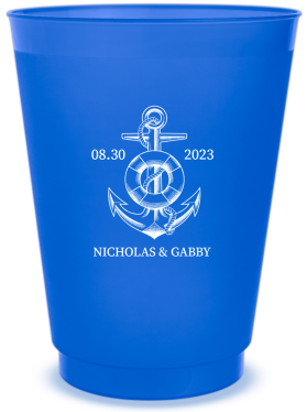 Customized Be By Your Side Nautical Wedding Frosted Stadium Cups