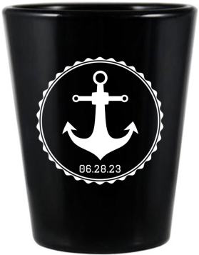 Customized Love Anchors The Soul Beach Wedding Black Shot Glasses