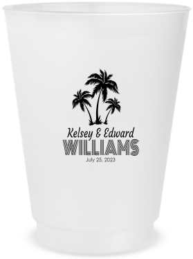 Customized Sandy Hugs And Salty Kisses Beach Wedding Frosted Stadium Cups