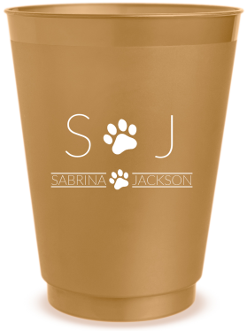 Personalized Bodyguard Pug Pet Wedding Frosted Stadium Cups