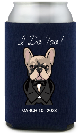 Personalized Bodyguard Pug Pet Wedding Full Color Can Coolers