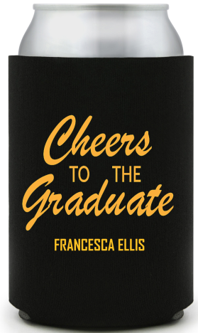 Personalized Cheers To The Graduate Full Color Can Coolers