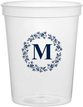 Personalized Monogram Carriage Fairytale Wedding Stadium Cups