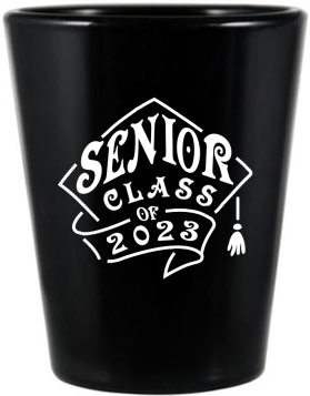 Personalized Senior Class Graduation Black Shot Glasses