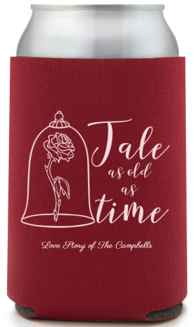 Personalized Tale As Old As Time Fairytale Wedding Full Color Can Coolers