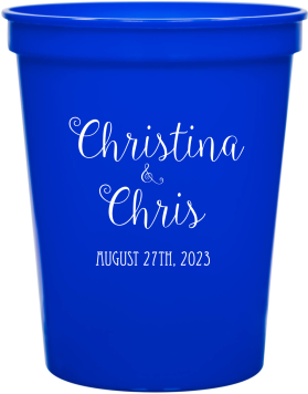 Personalized We Did It On The Beach Wedding Stadium Cups