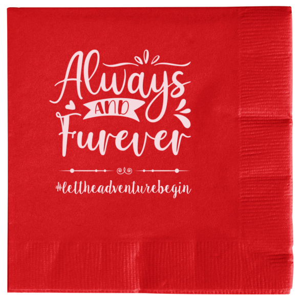 Custom Cat Always And Furever Pet Wedding Premium Napkins