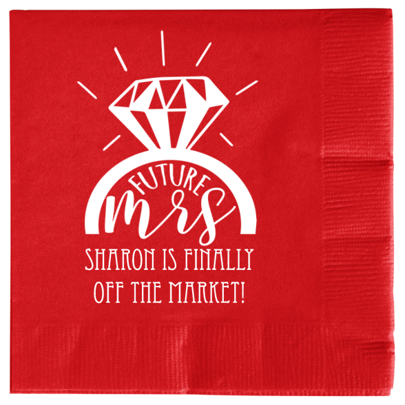 Custom Future Mrs Diamond Ring Engagement Premium Napkins