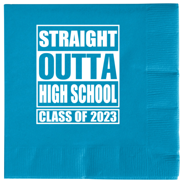 Custom Straight Outta High School Graduation Premium Napkins
