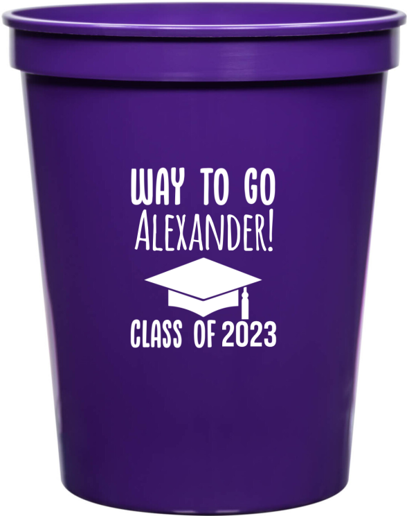 Custom Way To Go Custom Name Graduation Stadium Cups