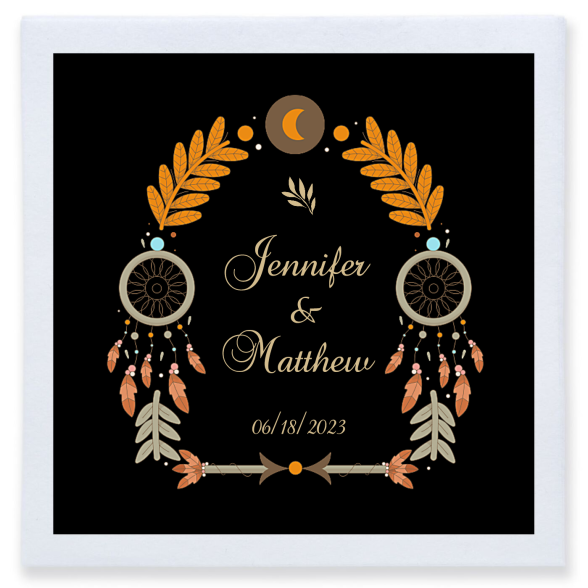 Custom Wild And Free Dreamcatcher Boho Wedding Premium Full Color Napkins