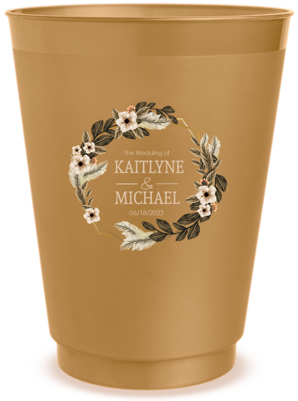 Customized Names Ethereal Bohemian Wedding Frosted Stadium Cups