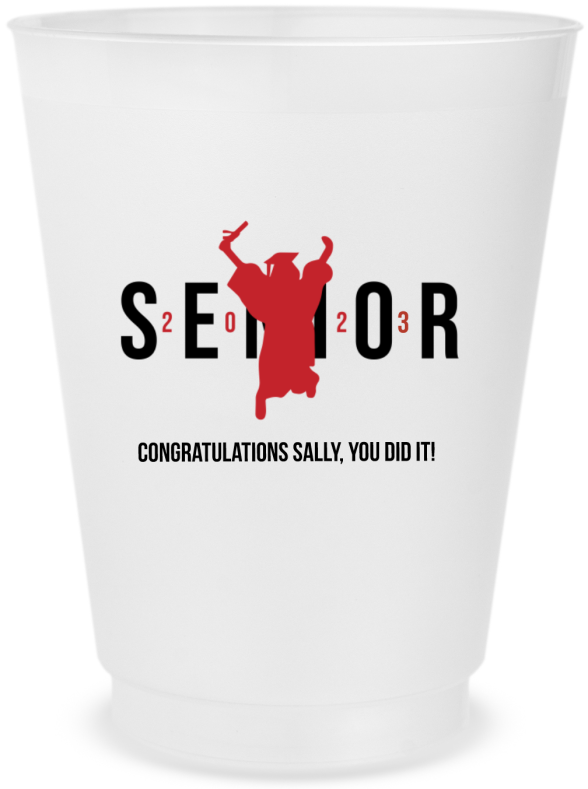 Customized Senior Graduation Frosted Stadium Cups