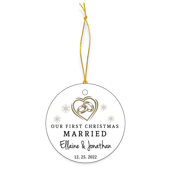 Personalized First Christmas Married Ceramic Ornaments