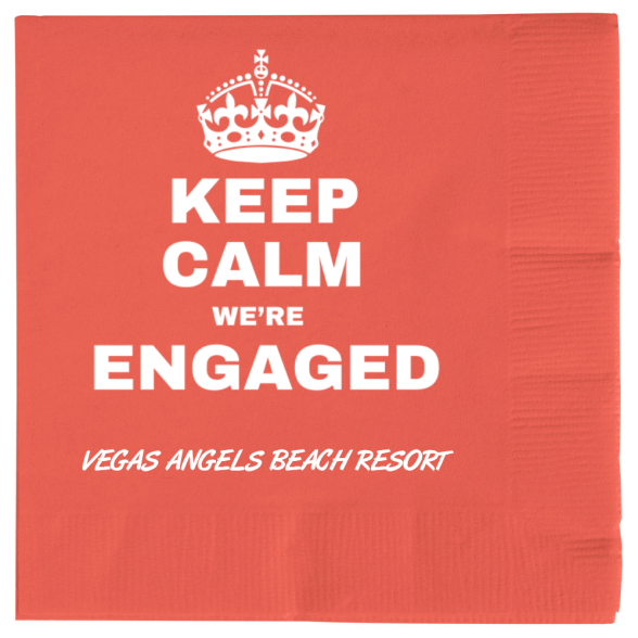 Personalized Keep Calm We&rsquo;re Engaged Premium Napkins