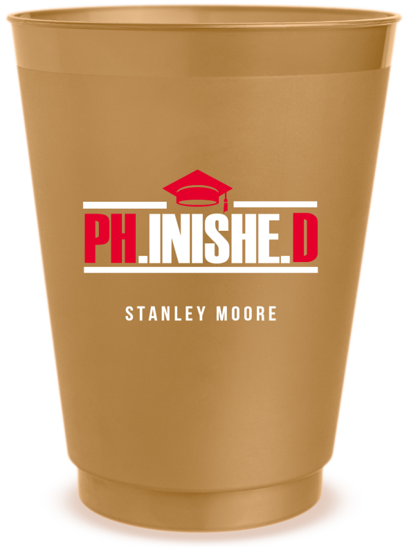 Personalized PhD Graduation Frosted Stadium Cups