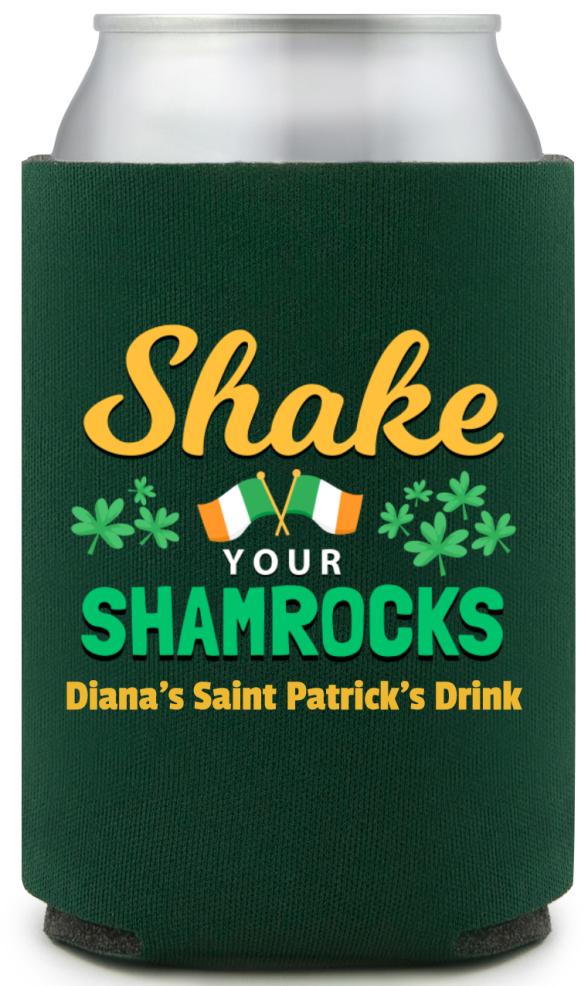 Shake Your Shamrocks St. Patrick&rsquo;s Full Color Can Coolers