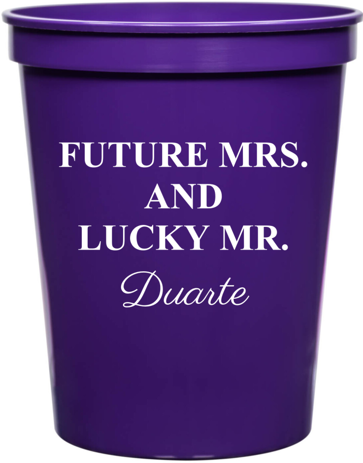 Custom Future Mrs. And Lucky Mr. Engagement Stadium Cups | Custom Event ...