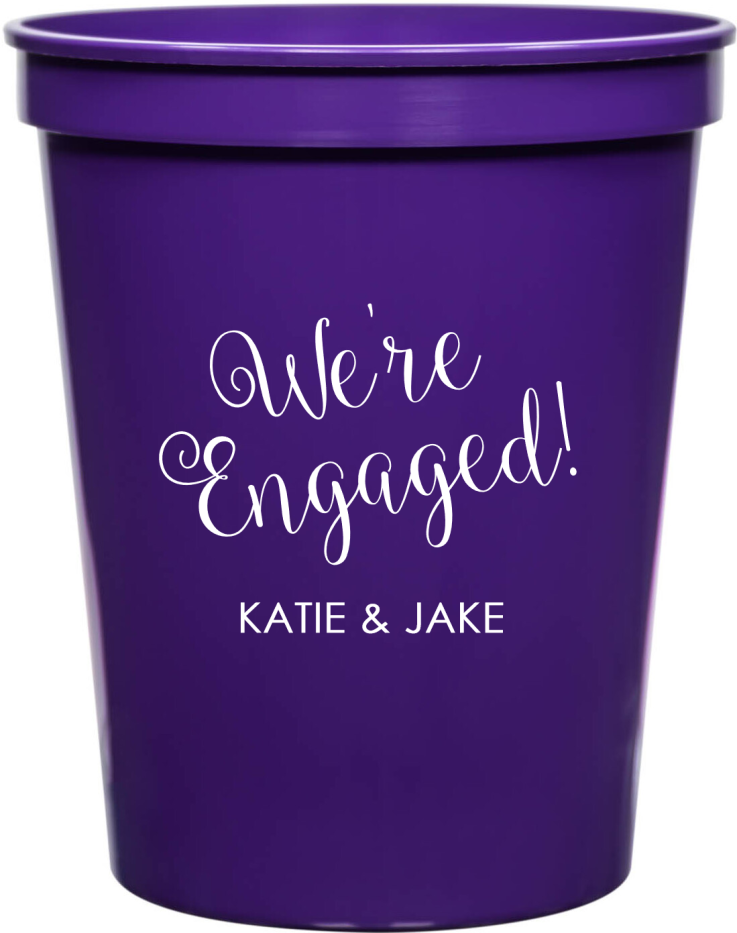 Custom Future Mrs. And Lucky Mr. Engagement Stadium Cups