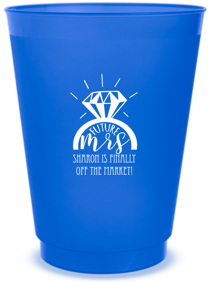 Custom Future Mrs Diamond Ring Engagement Frosted Stadium Cups