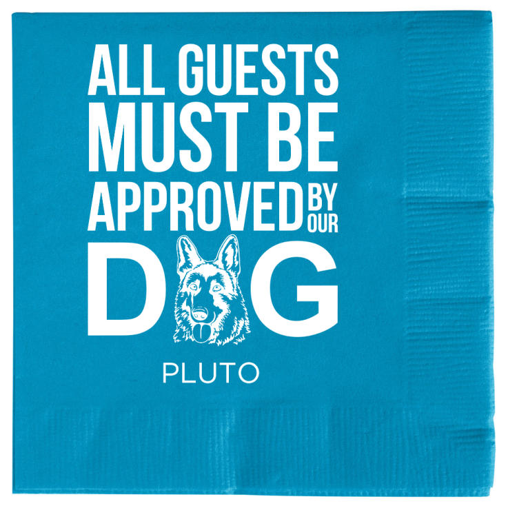 Custom German Shepherd All Guests Must Be Approved Pet Wedding Premium Napkins