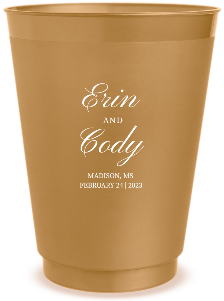 Custom Illustrated Corgi Pet Wedding Frosted Stadium Cups