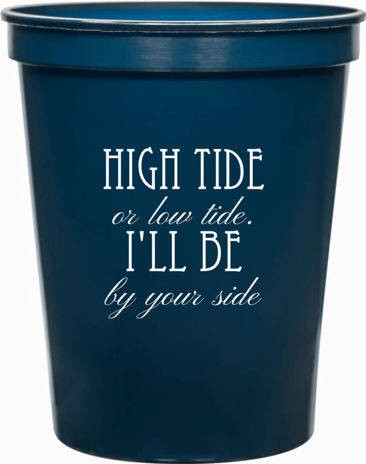 Custom I&rsquo;ll Be By Your Side Sailboat Nautical Wedding Stadium Cups