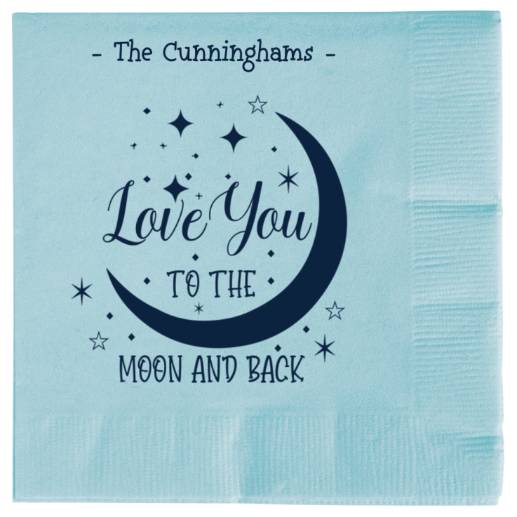 Custom Love You To The Moon And Back Wedding Premium Napkins