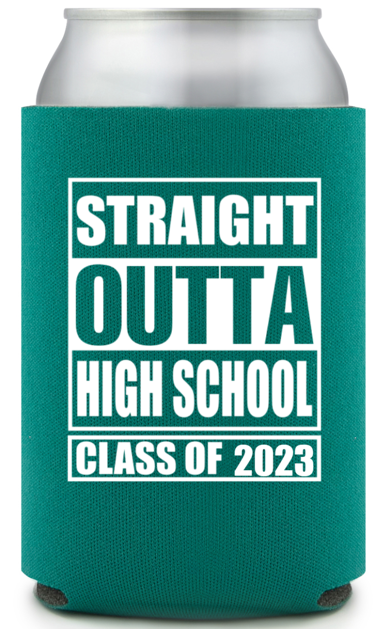 Custom Straight Outta High School Graduation Full Color Can Coolers