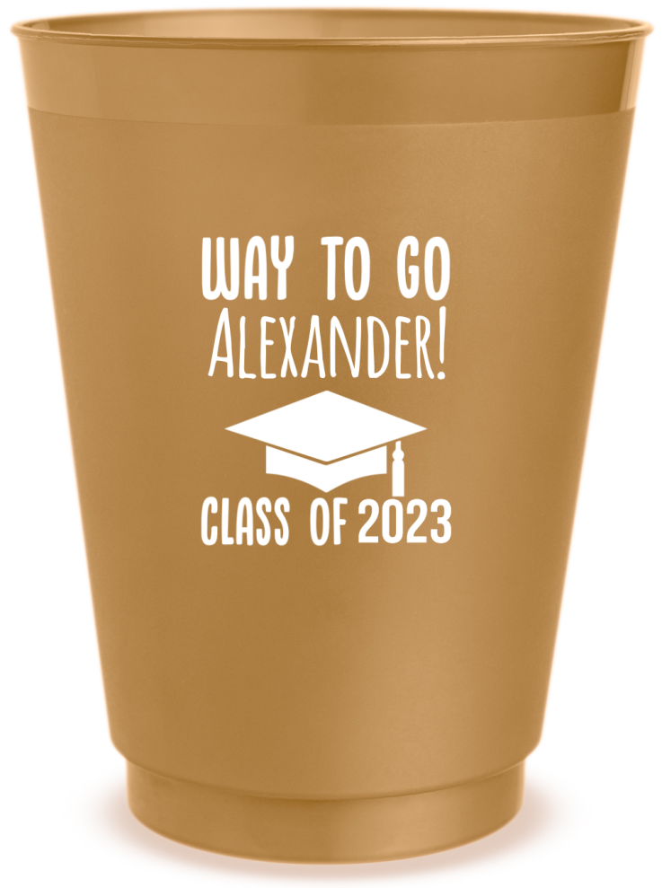 Custom Way To Go Custom Name Graduation Frosted Stadium Cups