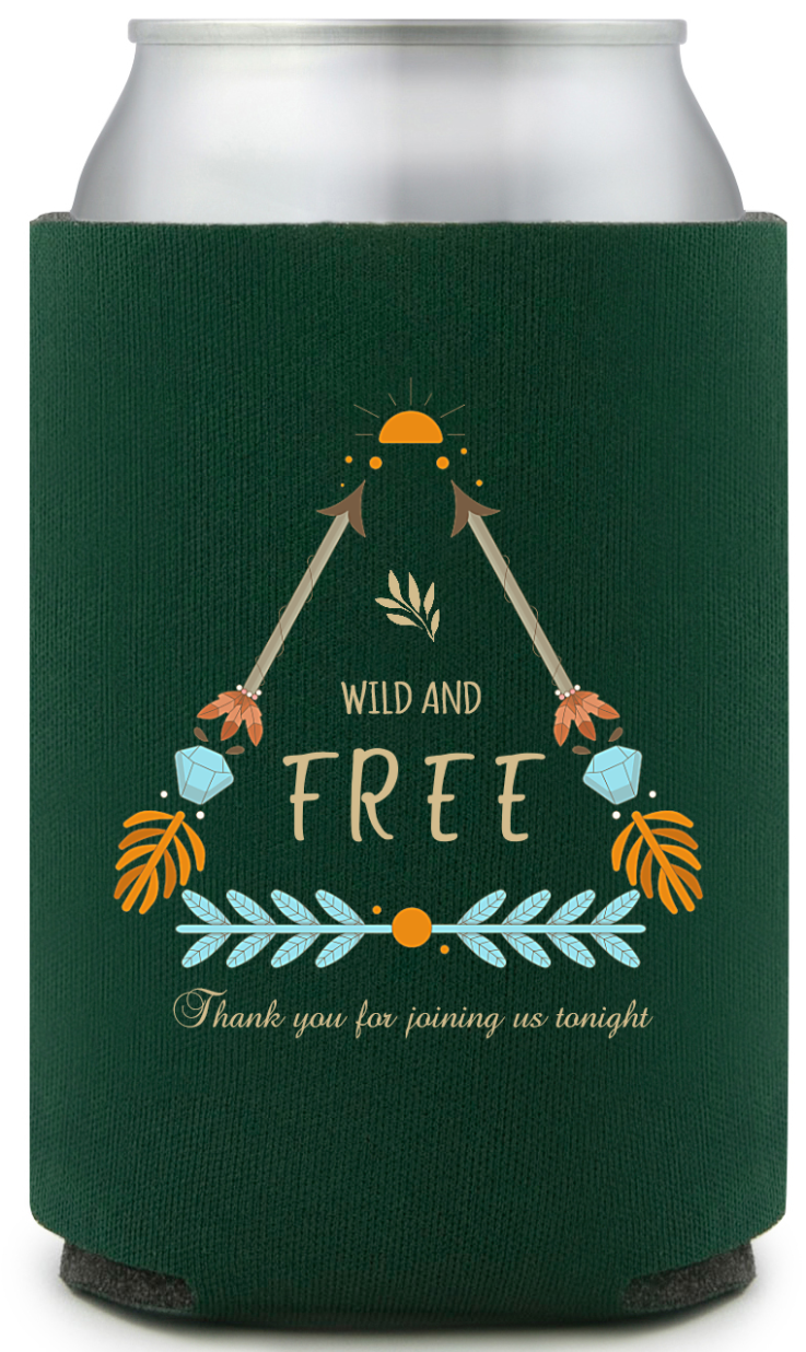 Custom Wild And Free Dreamcatcher Boho Wedding Full Color Can Coolers
