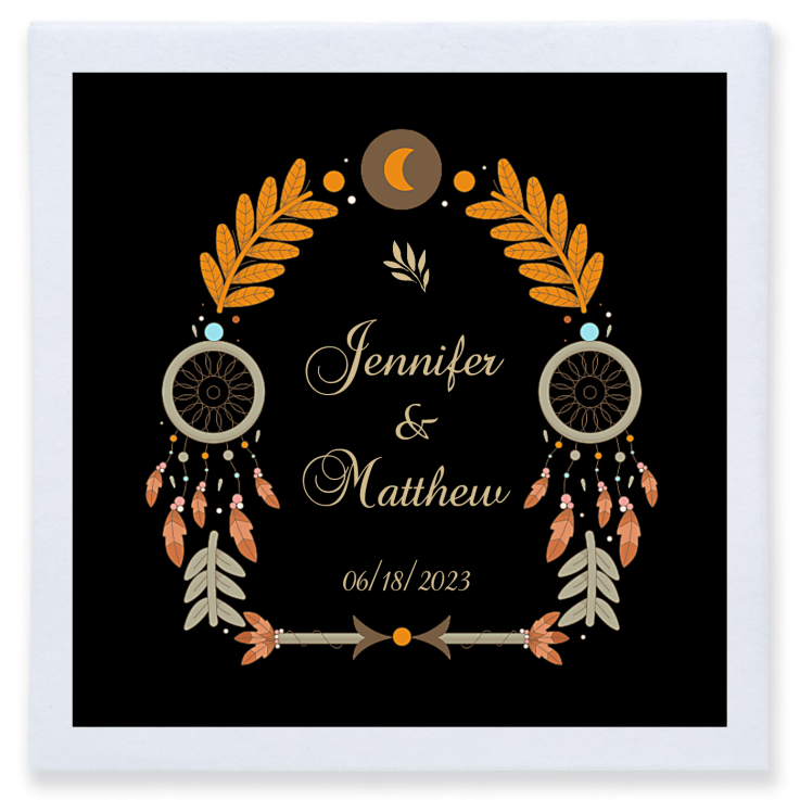 Custom Wild And Free Dreamcatcher Boho Wedding Premium Full Color Napkins