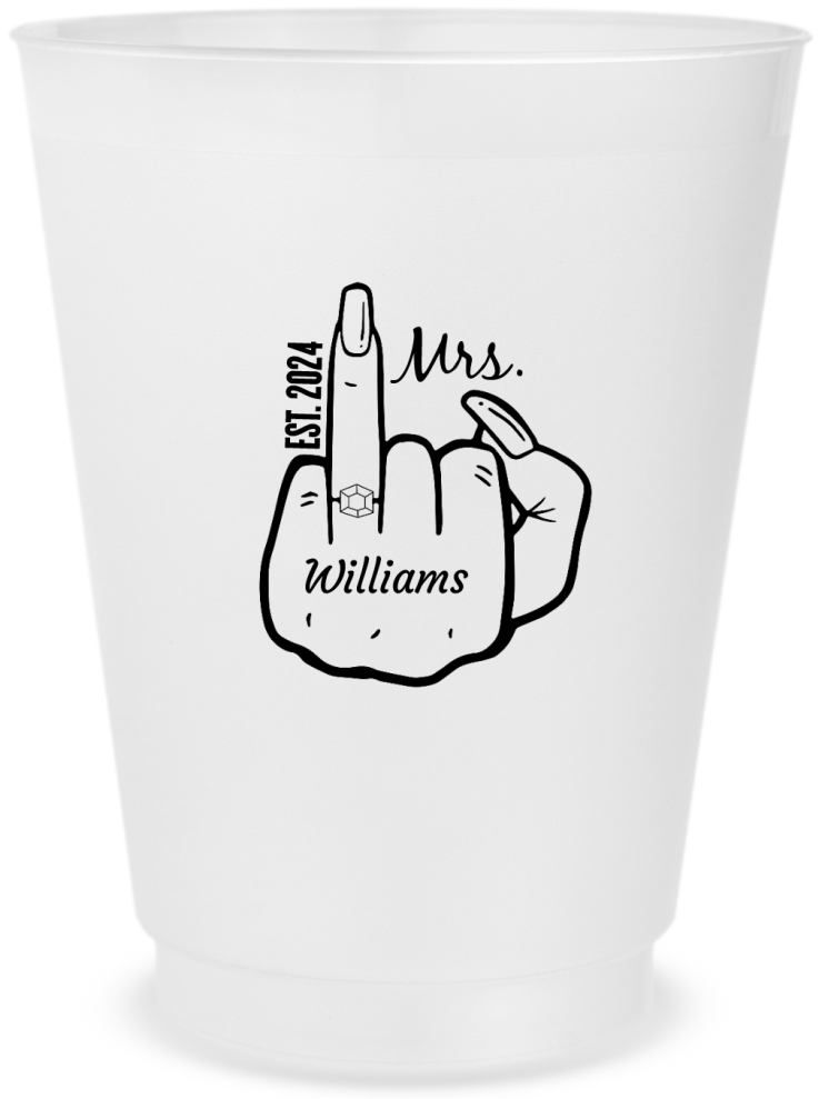 Customized Funny Engaged Finger Frosted Stadium Cups