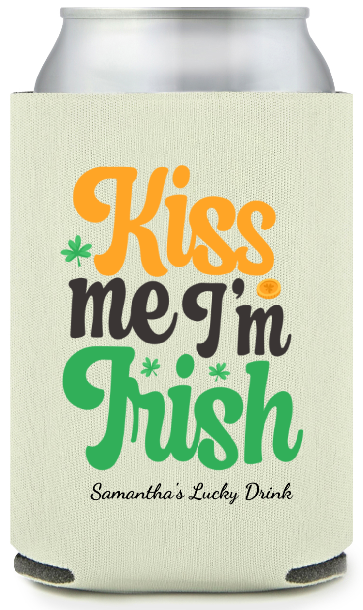 Kiss Me I&rsquo;m Irish St. Patrick&rsquo;s Full Color Can Coolers