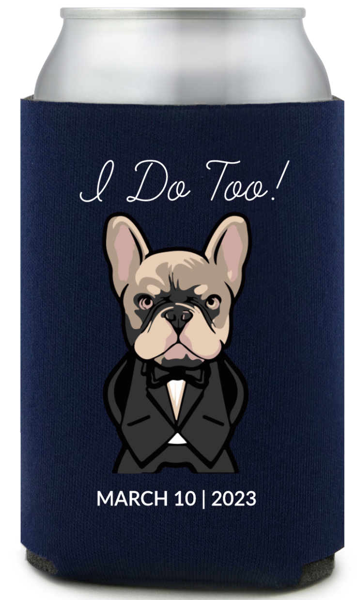 Personalized Bodyguard Pug Pet Wedding Full Color Can Coolers