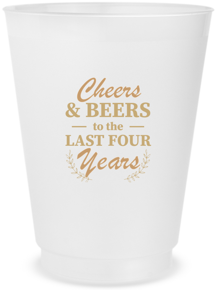 Personalized Cheers And Beers Graduation Frosted Stadium Cups