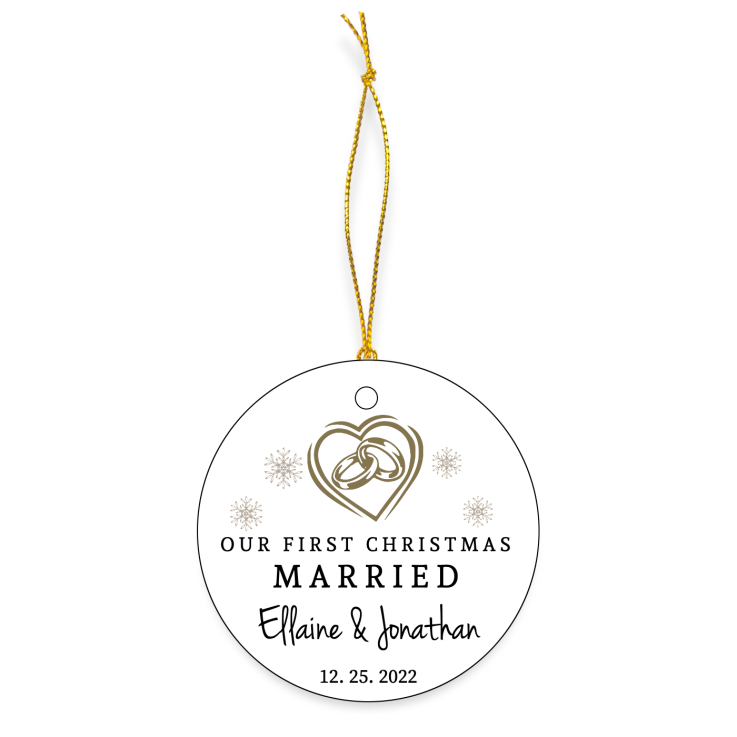 Personalized First Christmas Married Ceramic Ornaments