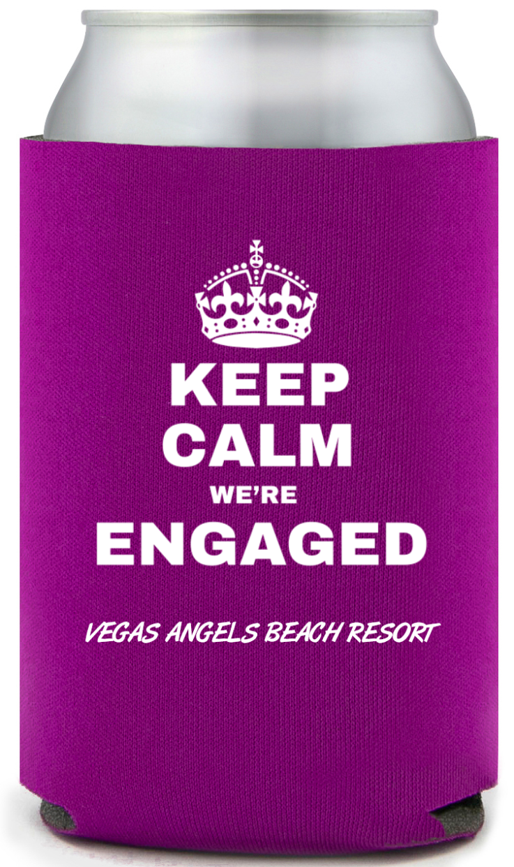 Personalized Keep Calm We&rsquo;re Engaged Full Color Can Coolers