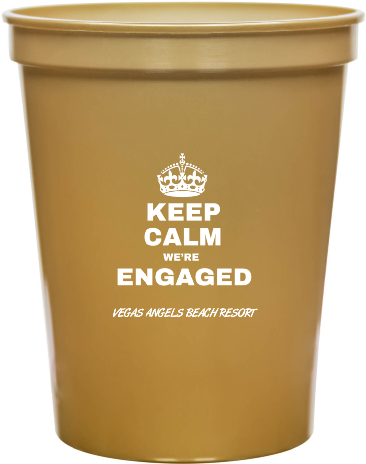 Personalized Keep Calm We&rsquo;re Engaged Stadium Cups
