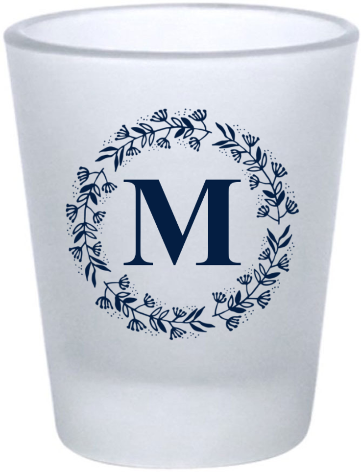 Personalized Monogram Carriage Fairytale Wedding Frosted Shot Glasses