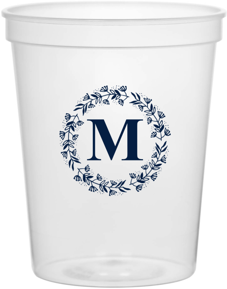 Personalized Monogram Carriage Fairytale Wedding Stadium Cups