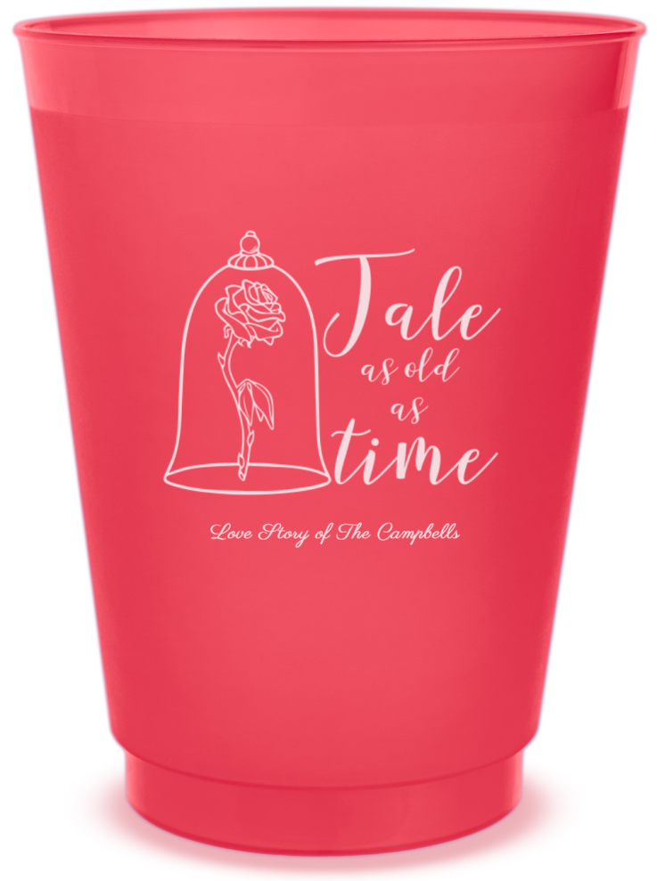 Personalized Tale As Old As Time Fairytale Wedding Frosted Stadium Cups