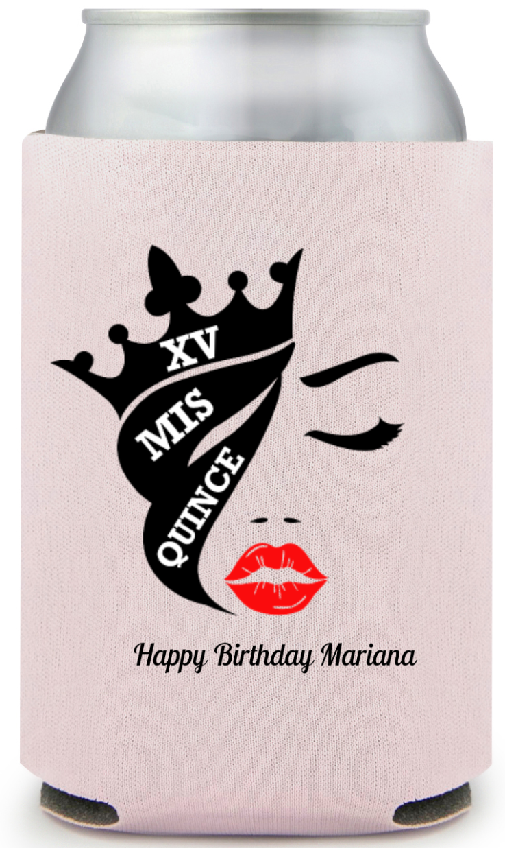 XV Mis Quince Birthday Full Color Can Coolers
